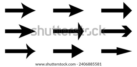 Set of black arrows icons. Vector illustration
