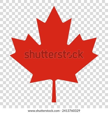 Canada maple leaf icon. Vector illustration isolated on transparent background
