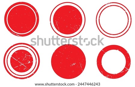 Red circular stamps frame. Vector illustration
