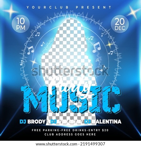 Music Concert with Blue Color Flyer Design