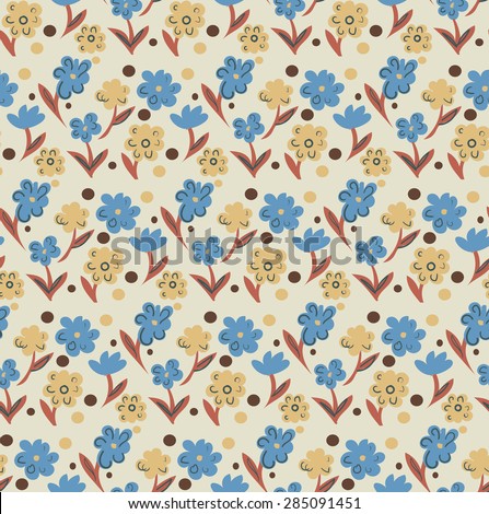 Floral pattern with small flowers. Seamless vector texture for print, spring summer fashion, textile design, fabric, home decor, flower shop website, wallpaper