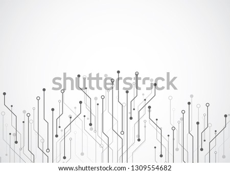 Abstract background with technology circuit board texture. Electronic motherboard illustration. Communication and engineering concept. Vector illustration