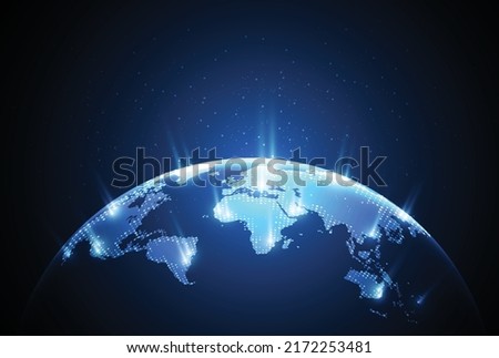 Global network connection. World map point and line composition concept of global business. Vector Illustration