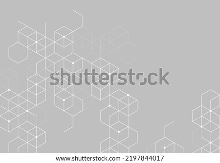 Blockchain concept banner with abstract geometric polygonal with connecting dots and lines. Science and technology background. Vector illustration