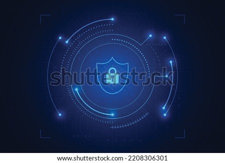Premium security cyber digital concept. Abstract technology background protect system innovation for business. Vector illustration