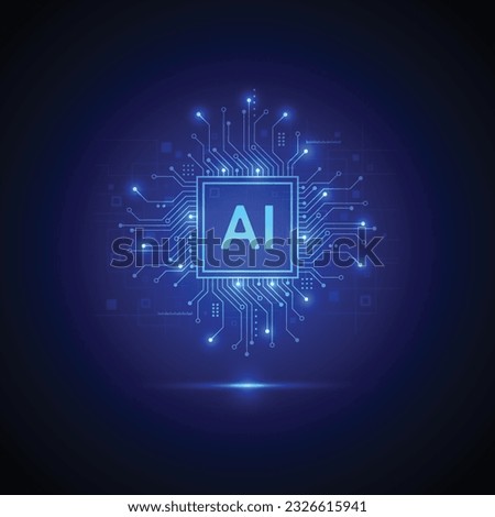 Artificial intelligence circuit line style. Machine learning design. Smart network digital technology. AI. Vector illustration