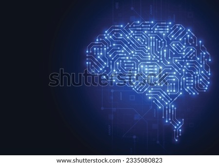 Technological brain. Abstract circuit board. Vector background