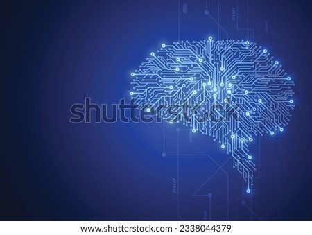 Technological brain. Abstract circuit board. Vector background