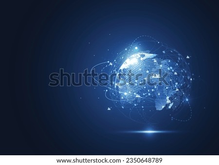 Global network connection. World map point and line composition concept of global business. Vector Illustration