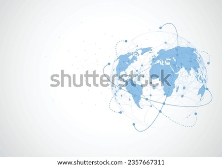 Global network connection. World map point and line composition concept of global business. Vector Illustration