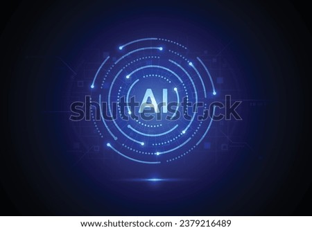 Artificial intelligence chipset on circuit board in futuristic concept technology artwork for web, banner, card, cover. Vector illustration