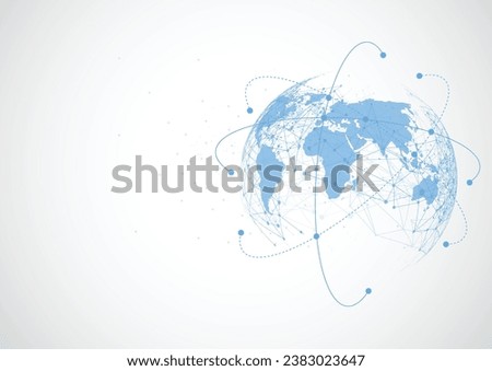 Global network connection. World map point and line composition concept of global business. Vector Illustration