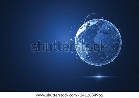 Global network connection. World map point and line composition concept of global business. Vector Illustration