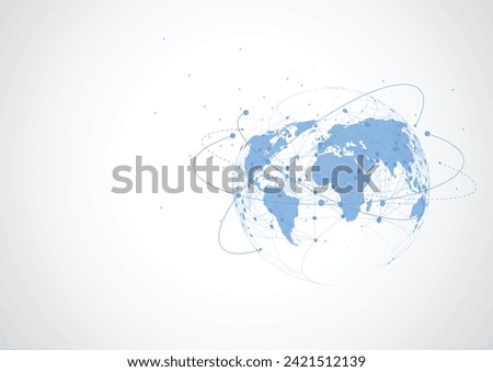 Global network connection. World map point and line composition concept of global business. Vector Illustration