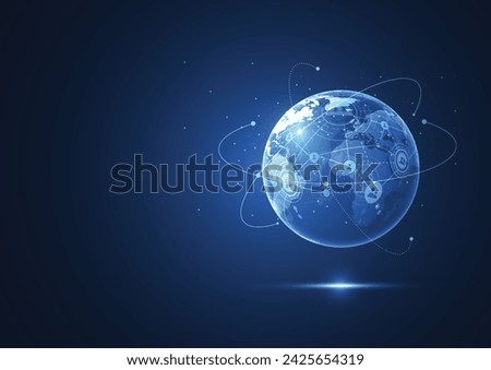 Global network connection. World map point and line composition concept of global business. Vector Illustration