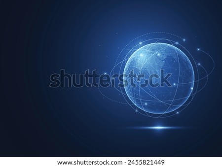 Global network connection. World map point and line composition concept of global business. Vector Illustration