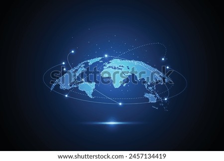 Global network connection. World map point and line composition concept of global business. Vector Illustration