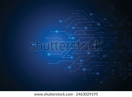 Abstract background with technology circuit board texture. Artificial intelligence electronic board. Communication and engineering concept. Vector illustration