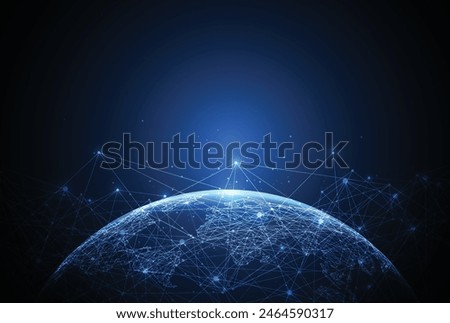 Global network connection. World map point and line composition concept of global business. Vector Illustration