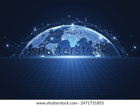 Global network connection. World map point and line composition concept of global business. Vector Illustration