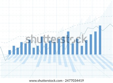 Business candle stick graph chart of stock market investment trading on white background design. Bullish point, Trend of graph. Vector illustration