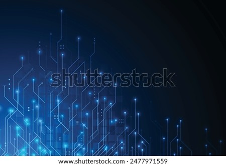 Abstract background with technology circuit board texture. Artificial intelligence electronic board. Communication and engineering concept. Vector illustration