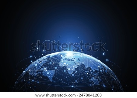 Global network connection. World map point and line composition concept of global business. Vector Illustration