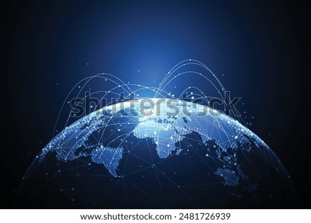 Global network connection. World map point and line composition concept of global business. Vector Illustration