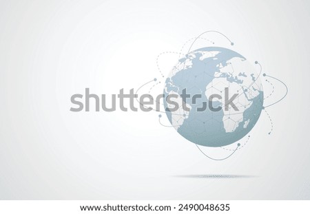 Global network connection. World map point and line composition concept of global business. Vector Illustration