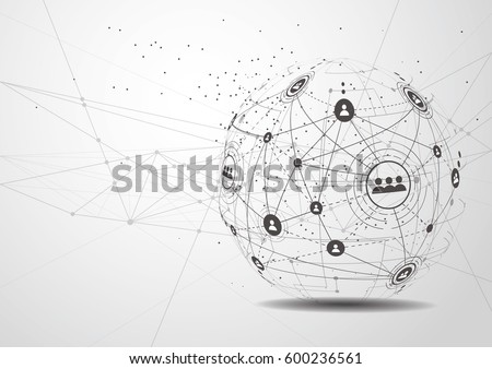 Global network connection. World map point and line composition concept of global business. Vector Illustration