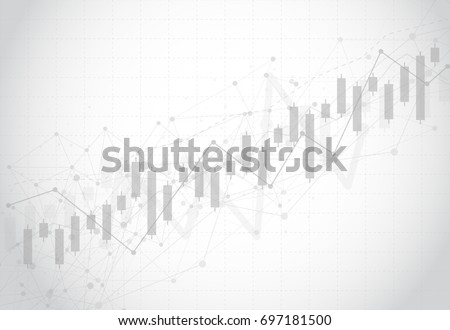 Business candle stick graph chart of stock market investment trading on dark background design. Bullish point, Trend of graph. Vector illustration