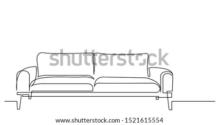 continuous line drawing of modern style sofa
