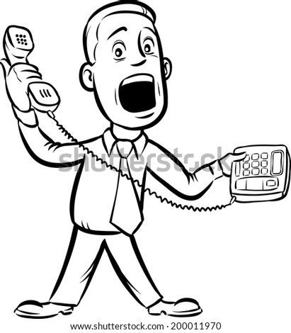 Man Answering The Phone clip art Free Vector / 4Vector