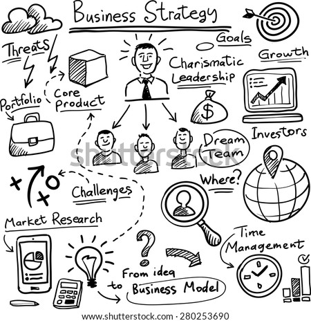whiteboard business strategy vector template