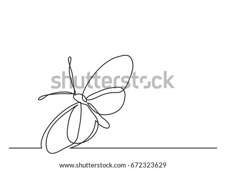 Single line drawing of butterfly Single line drawing of butterfly