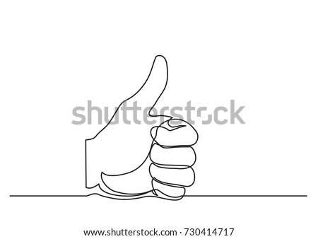 continuous line drawing of hand showing great sign