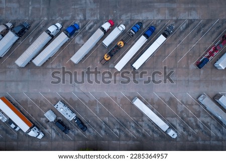 Similar – Image, Stock Photo a truck on a country street from above