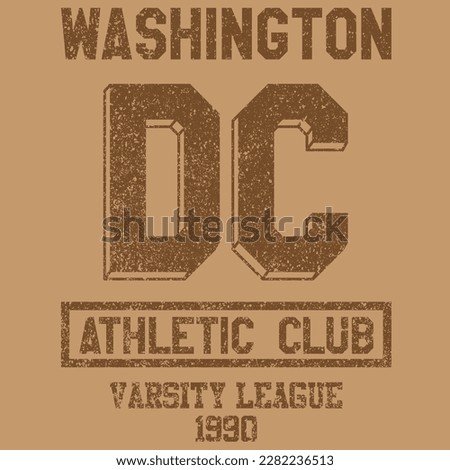 Washington DC Athletic Club, vintage collage university Artwork for tshirt, poster or book cover