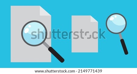 document data search logo vector document paper and magnifying glass lub, suitable for logo design or icon symbols, computers, companies, applications, archive sections, in folders Zdjęcia stock © 
