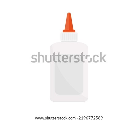Plastic glue bottle logo design. Stationery concept,  pva glue bottle vector design and illustration.
