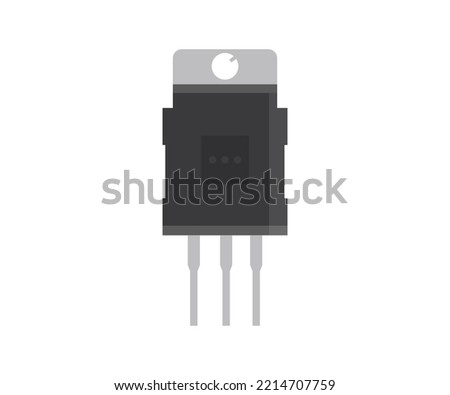 Power transistors, Schematic view of transistor logo design. Electronic quipment, bipolar junction and field effect transistor, electronic components vector design and illustration.