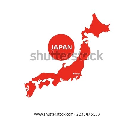 Japan map silhouette  with capital Tokyo logo design.  World map, infographic elements vector design and illustration.