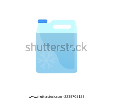 Antifreeze coolant to car 5-liter canister icon design. Antifreeze, Coolant. Car maintenance. Canister of windshield washer. Washer fluid. Antifreeze coolant vector design and illustration.
