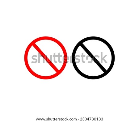 Restriction Sign Icons. Prohibition Symbols Collection logo design. Slash circle icon set icon. Stop symbol, ban icon. Prohibition Sign circle in red, black colors vector design and illustration.

