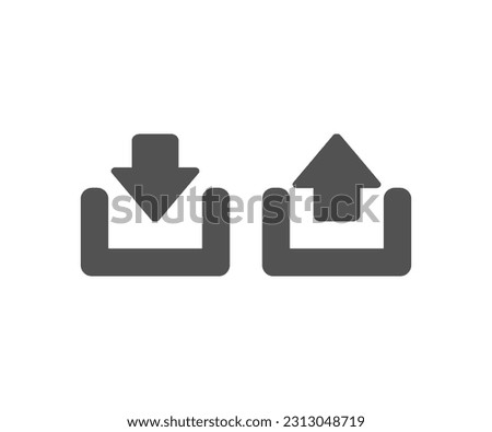 Download and upload icons. Button with arrow up and down icon design. Set download icons vector design and illustration.
