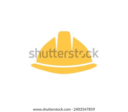 Construction helmet icon. Helmet, Hat, Construction, Safety, Protection, Yellow, Hardhat, Hard, Builder. Safety cap, Worker hat vector design and illustration.
