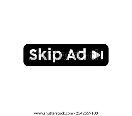 Skip ad button icon. Skip ad button for website vector design and illustration.


