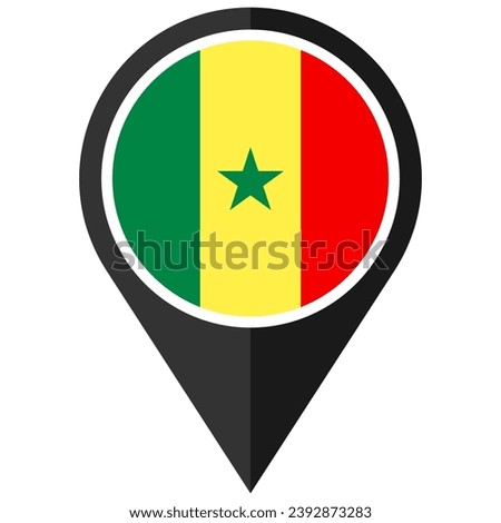senegal in the world flag location point icon pack