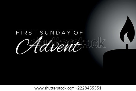 graphic image commemorating First Advent Sunday with copy space. vector base.