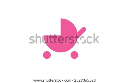 a graphic image with a baby trolley theme, on a white background. vector graphic base.